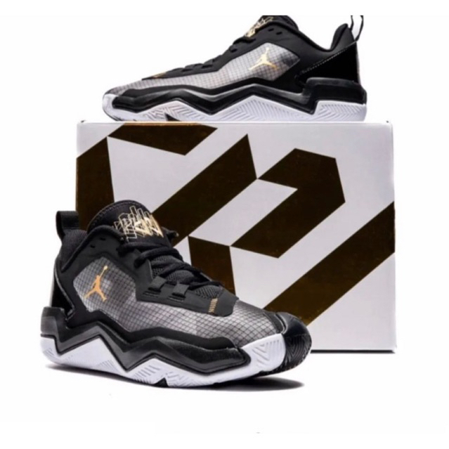 (Size 40-46) Jordan Westbrook One Take Black Gold Sepatu basket