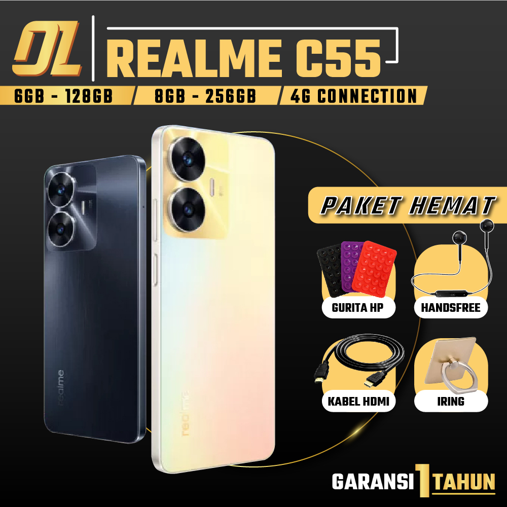 Jual Realme C55 NFC Ram 8GB Rom 256GB 8/256 & 6/128 Garansi Resmi Realme 1  Tahun