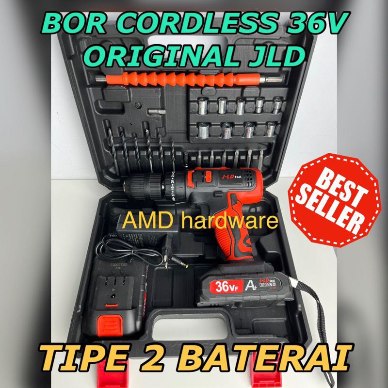 Jual Mesin Bor Tembok Beton Cordless Impact Drill 13mm Baterai 21V-36V ...