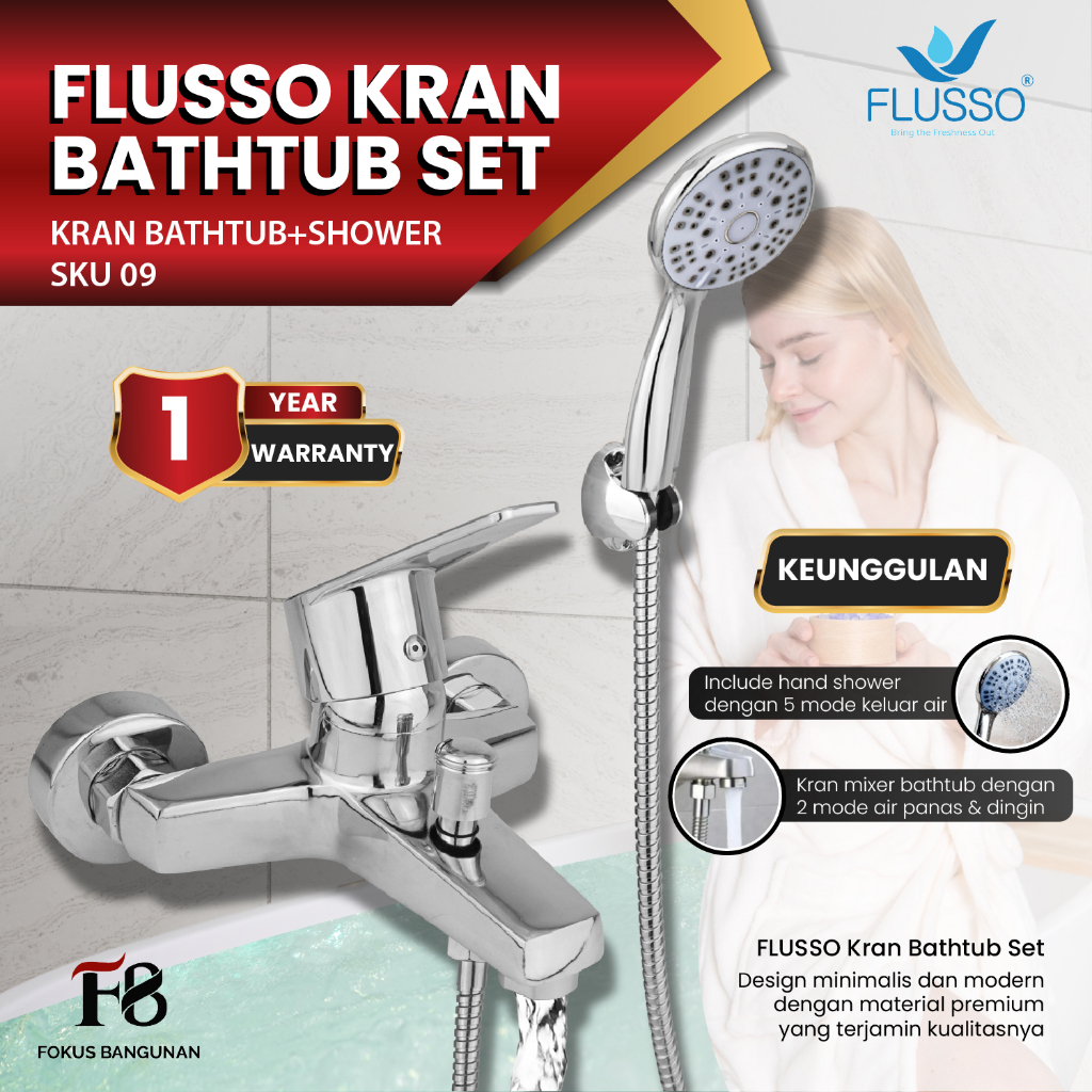 Jual Kran Mixer Bathub Panas Dingin Shower Kamar Mandi Full Set ...