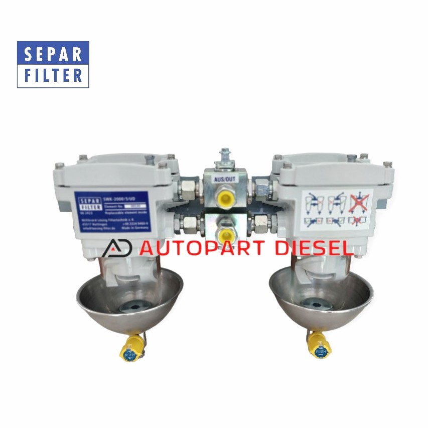 Jual SWK-2000/5/UD Separ Fuel Filter Water Separator Assy Duplex Clear ...