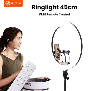MIXIO Ring Light 45cm Light Stand Tripod 2M With 3 Holder HP Remot
