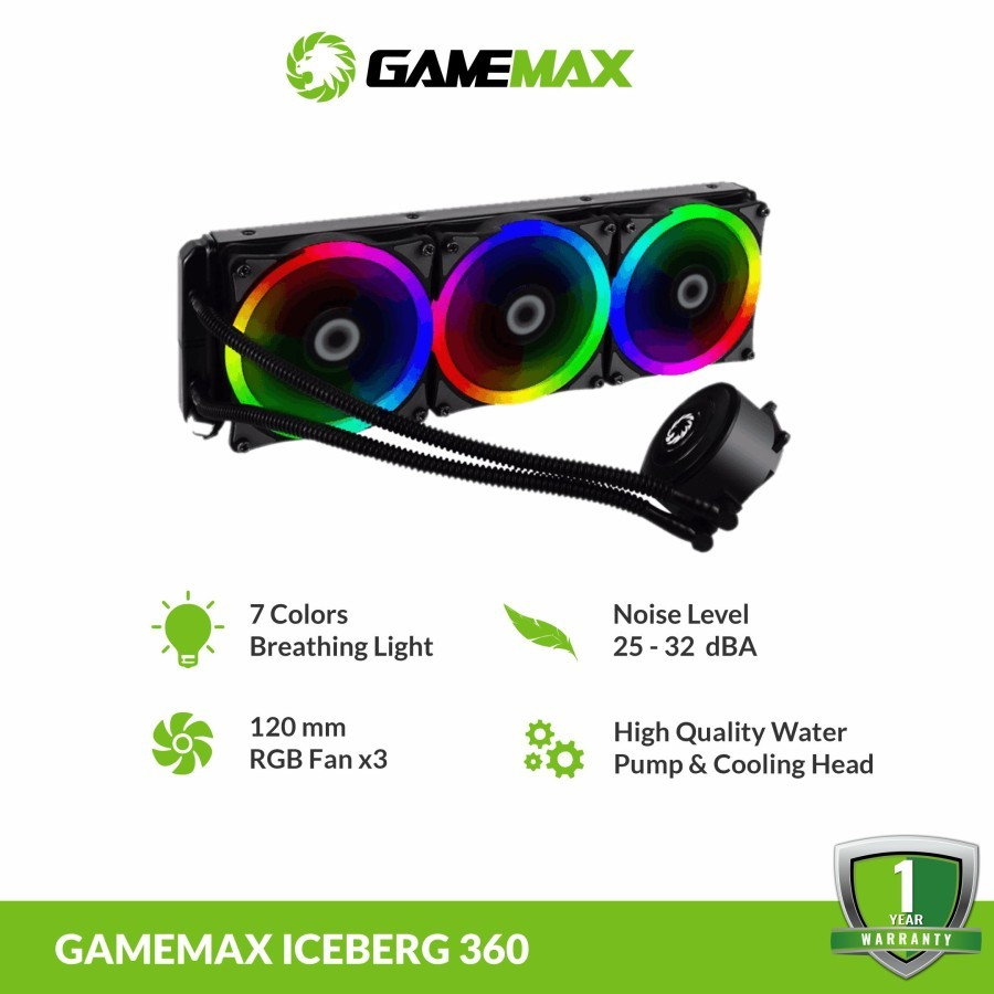 Jual GAMEMAX ICEBERG 360 ICEBERG ARGB WATER COOLING SYSTEM Shopee