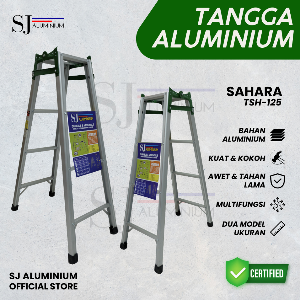 Jual Tangga Lipat Aluminium Ladder Multifungsi Jumbo Sahara Hijau Ukuran Meter Cm