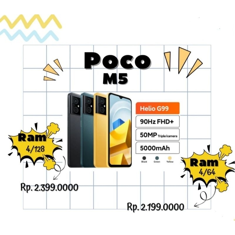 Jual XIAOMI POCO M5 4/64 (BLACK) | Shopee Indonesia