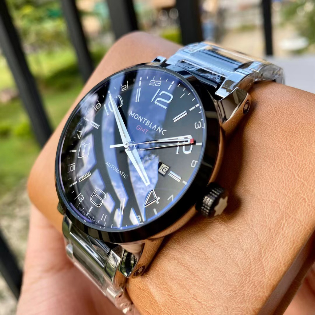 Jual Genuine new Montblanc star GMT series men s watch with date 24 hours display automatic mechanical movement business casual watch 41mm Shopee Indonesia