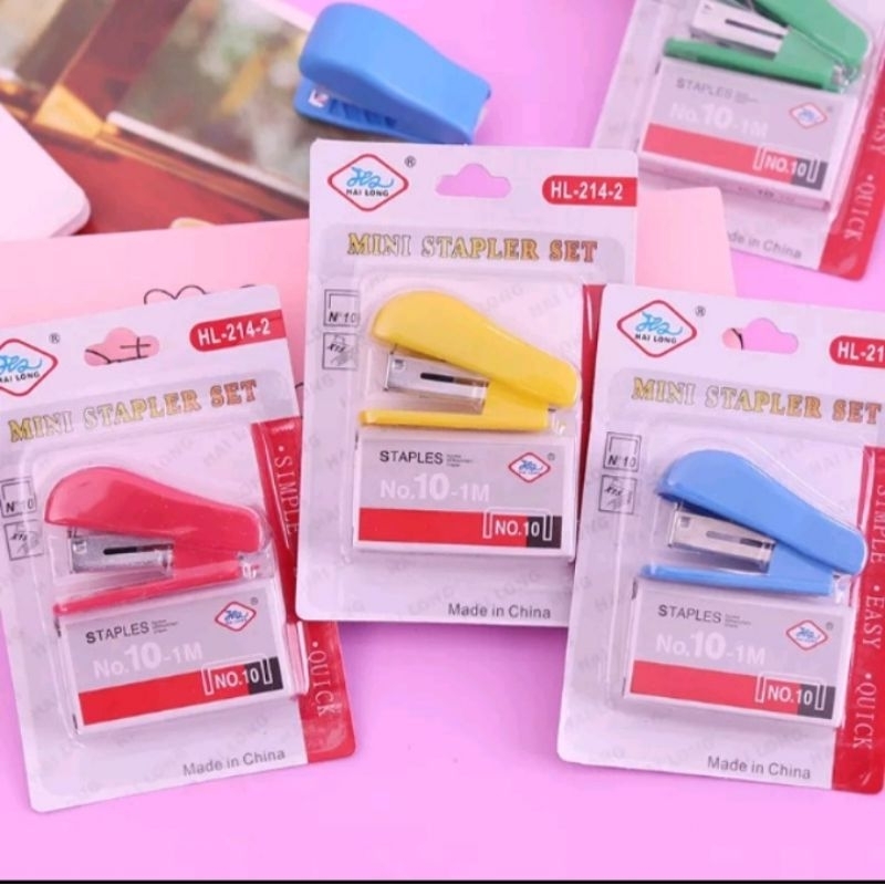 Jual Cartoon stapler set, cute mini stapler, staples, office supplies
