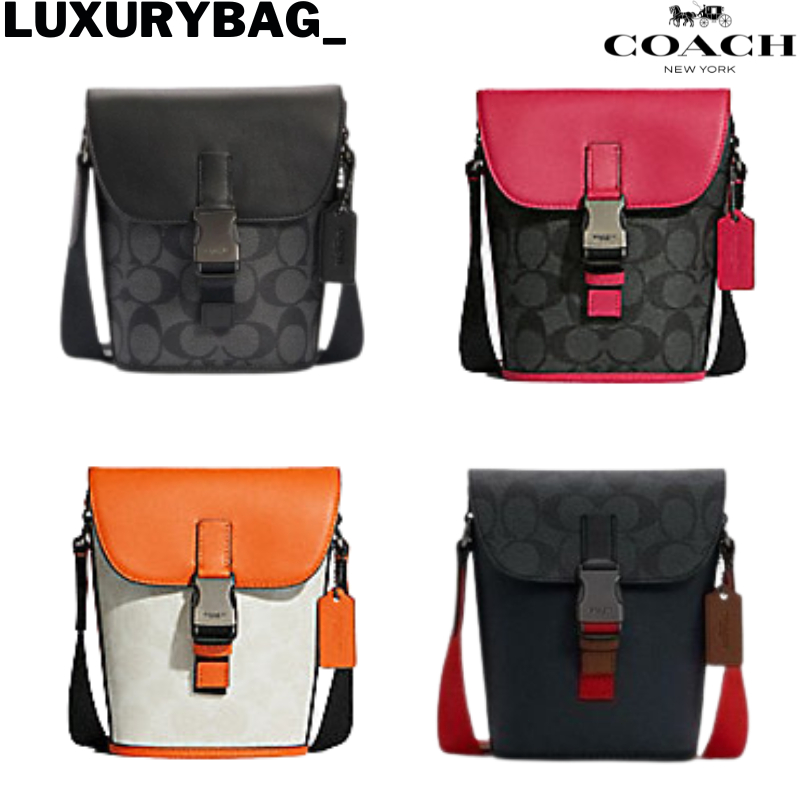 Jual C3134 3134 Coach Track Small Flap Crossbody In Signature Canvas