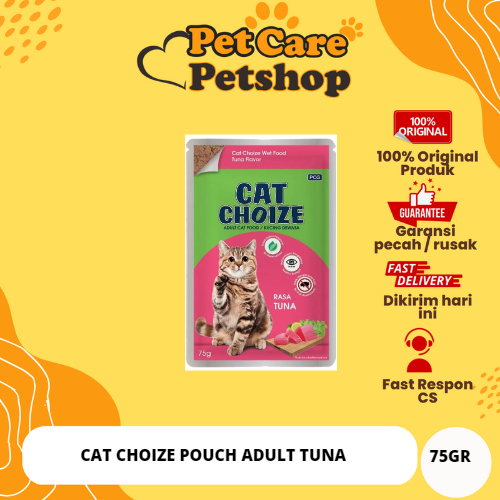 Jual Makanan Kucing Basah Dewasa Cat Choize Pouch Tuna Adult Wet Food ...