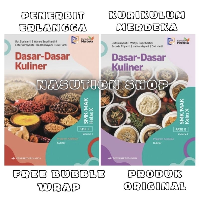 Jual Buku Dasar Dasar Kuliner Kelas 1 X 10 Smk Erlangga Volume 1 2 Kurikulum Merdeka Ori 9381