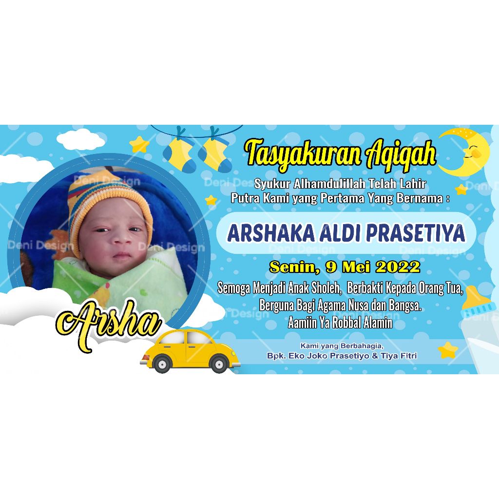 Jual Desain Dan Cetak Sticker Tasyakuran Cetak Stiker Ucapan Tasyakuran Aqiqah Kelahiran Bayi