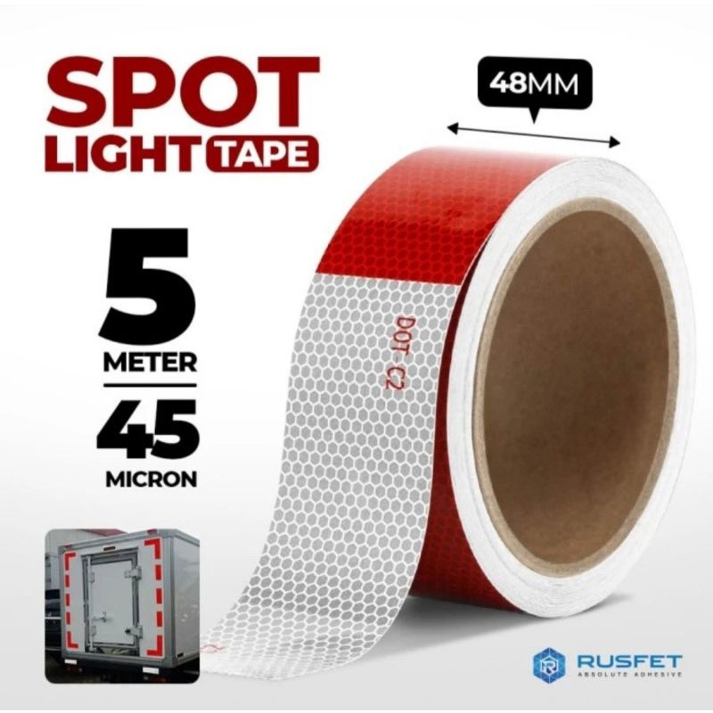 Jual Lakban Spot Light Tape 48mm X 5m Rusfet Safety Isolasi Shopee