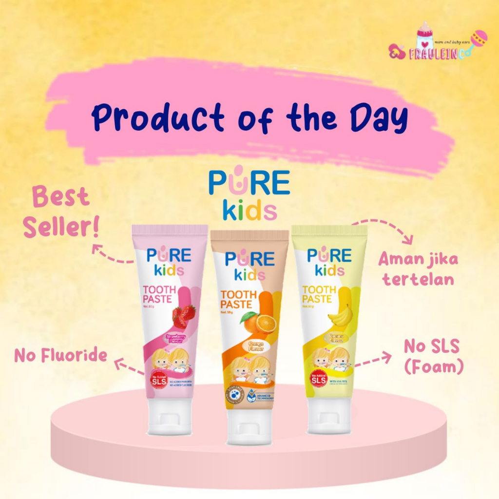 Jual *FRAULEINCO* Pure Kids Toothpaste - 50gr / Odol merek PURE ...
