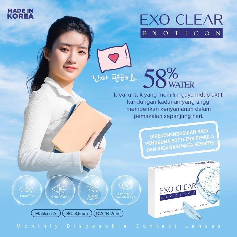 Jual SOFTLENS BENING EXO CLEAR MINUS (FREE LENSCASE) | Shopee Indonesia