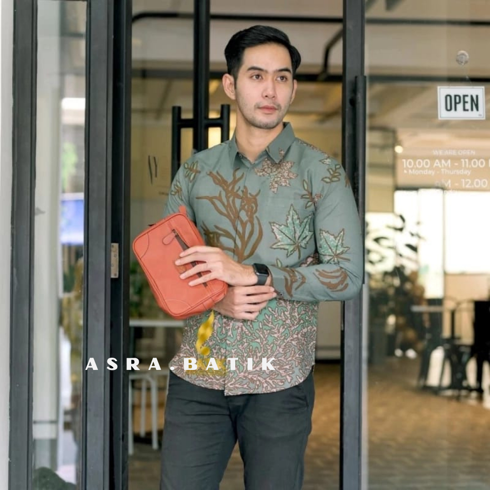 Jual Kemeja Batik Modern Pria Lengan Panjang Slim Fit Lapis Furing ...