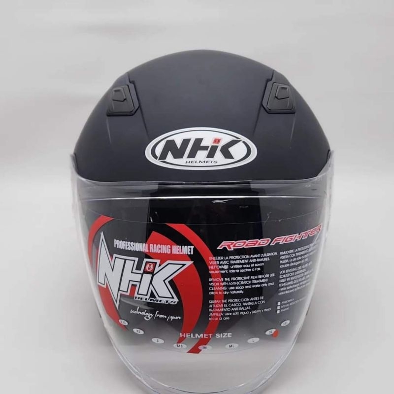 Jual NHK R1 ELITE BLACK DOFF SOLID | Helm half face r1 elit hitam doff ...