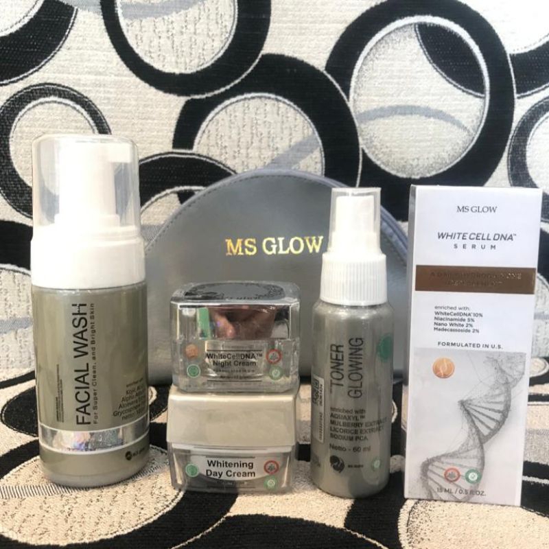 Jual Ms Glow Paket White Cell DNA Dan Serum DNA exp 2026 kemasan