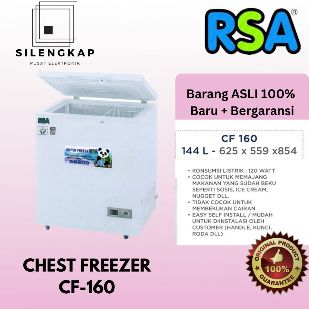Jual Chest Freezer RSA CF-160 / CF160 Freezer Box 150 liter | Shopee ...