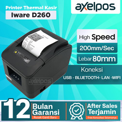 Axelpos PRINTER KASIR THERMAL 80MM IWARE D260 USB - LAN / USB - BLUETOOTH / USB -WIFI