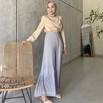 Bynissa JEHA KULOT Pakaian Wanita Bawahan Celana Panjang Kulot Highwaist Pants Ceruty