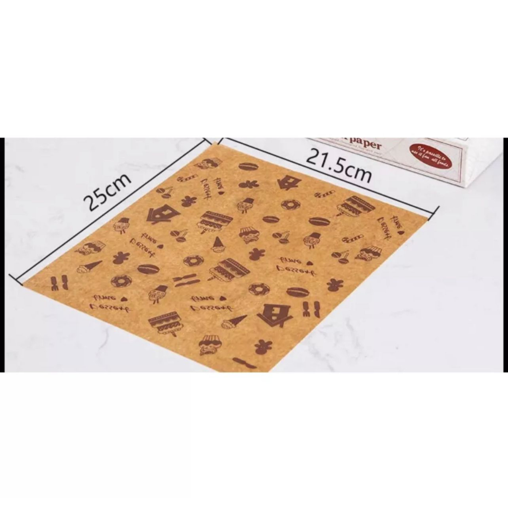 Jual KERTAS ROTI BAKING PAPER MOTIF KERTAS BURGER || KERTAS ...