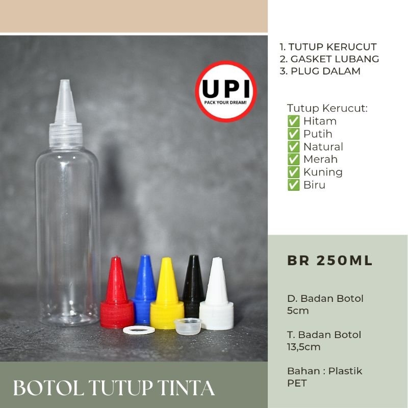 Jual Botol Plastik Pet Br Ml Clear Tutup Tinta Kerucut Tutup Sumbat Gasket Busa