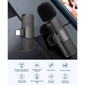 K8 Microphone Mic Clip On Youtuber Wireless Usb Mic Bluetooth GM ACC
