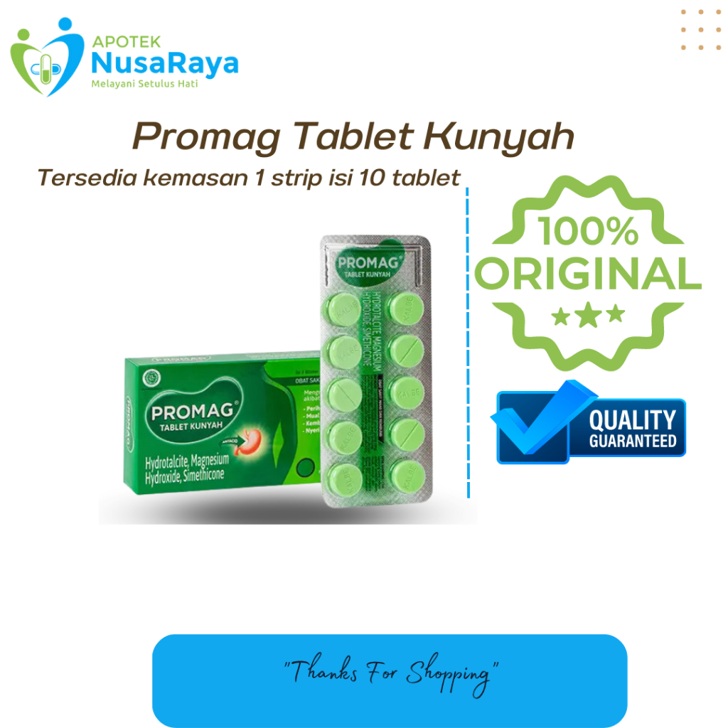 Jual Promag Tablet 1 Blister Isi 10 Tablet Obat Sakit Maag Dan Kembung ...