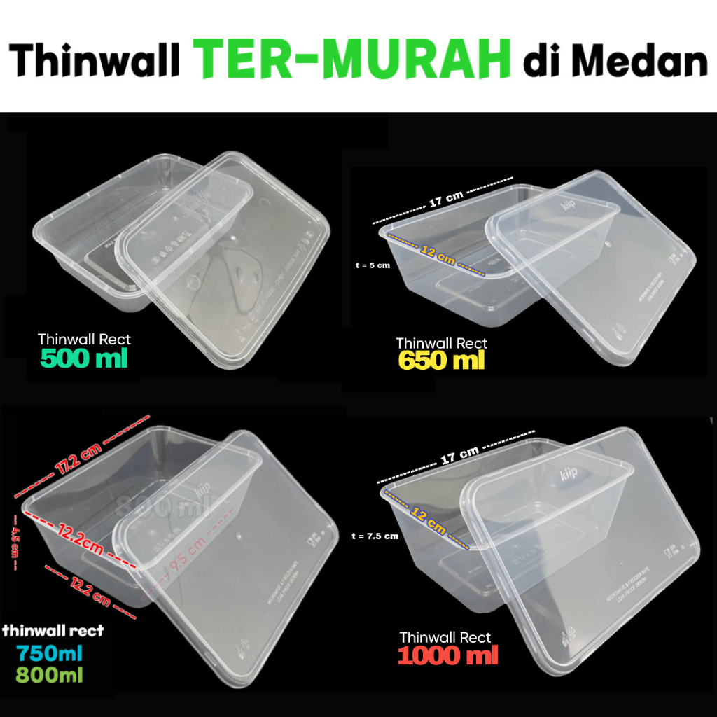 Jual Thinwall Rectangular Persegi Panjang Kotak Makan Plastik Kemasan