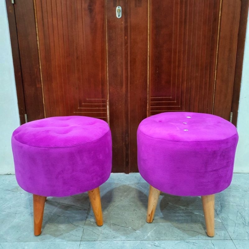 Jual ( 1 SET ) BENCH MINIMALIS - 1 SOFA + 2 STOOL BULAT KANCING ...