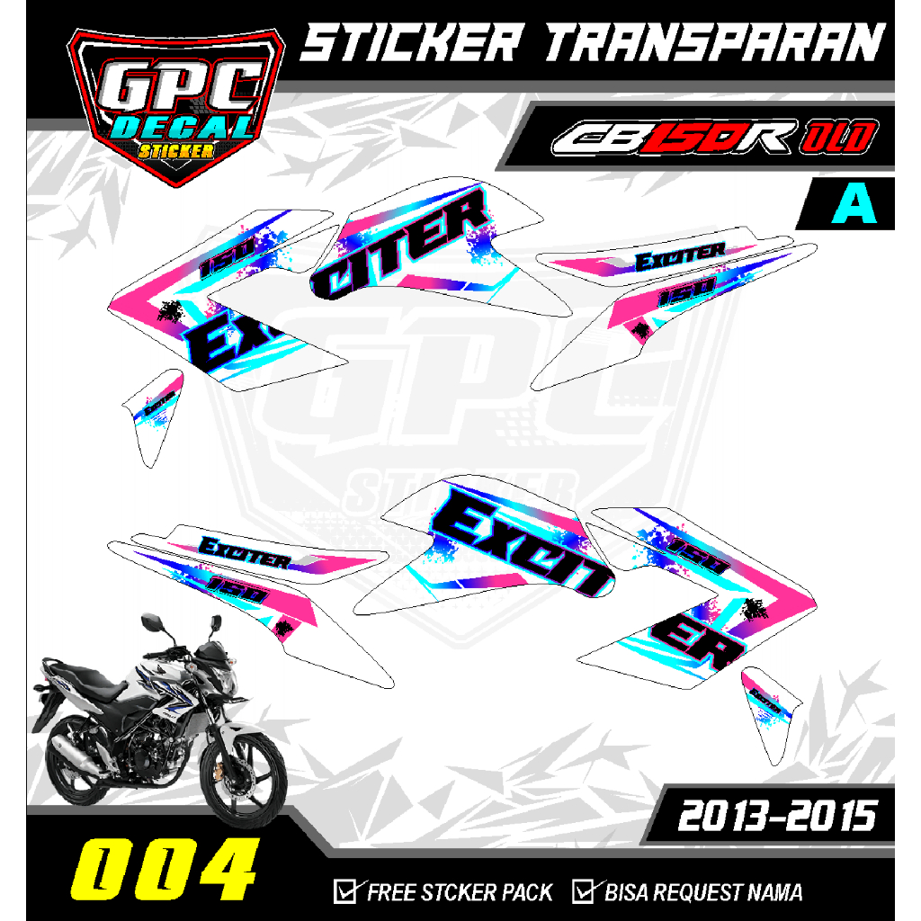Jual STRIPING TRANSPARAN CB150R OLD 2013-2015 VARIASI LIST MOTOR DESAIN