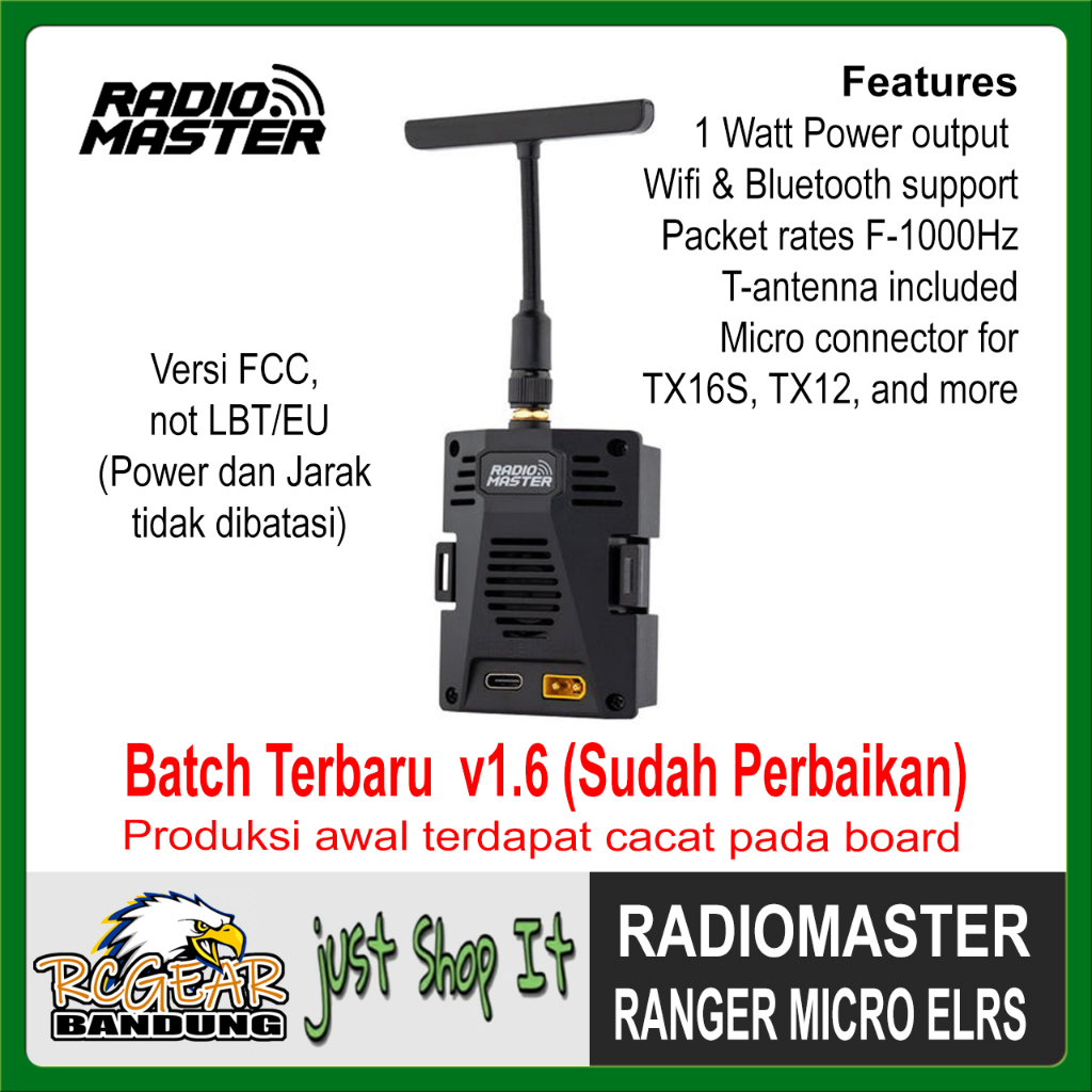 Jual RadioMaster Ranger Micro 2.4GHz ExpressLRS ELRS RF Module External ...