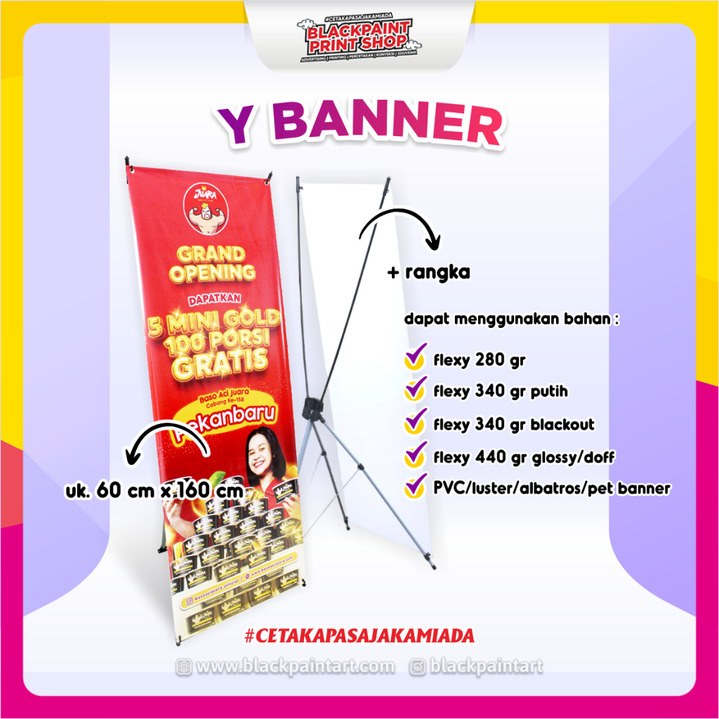 Jual Y Banner / Banner Display / Banner Wisuda / Sempro / Wedding