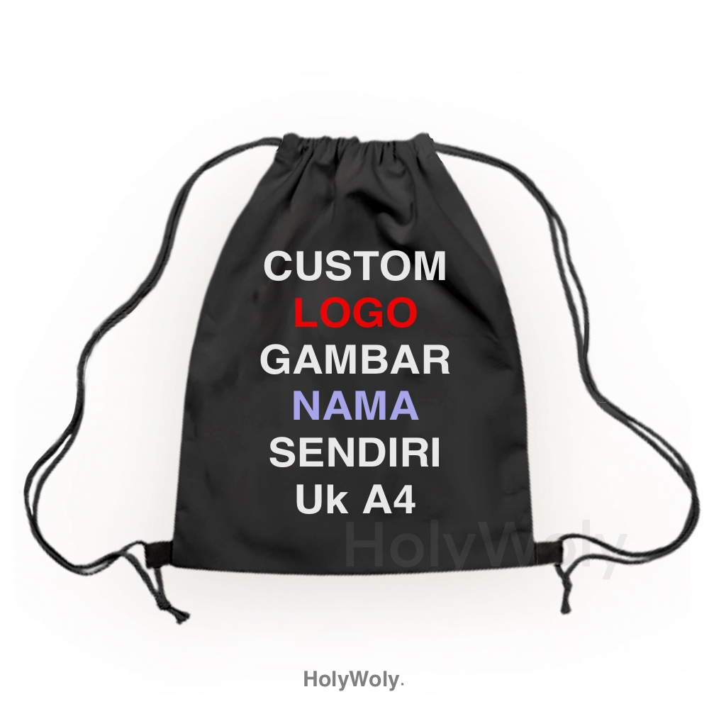 Jual Hw Tas Serut Hitam Custom Design Sendiri Baca Deskripsi Shopee Indonesia