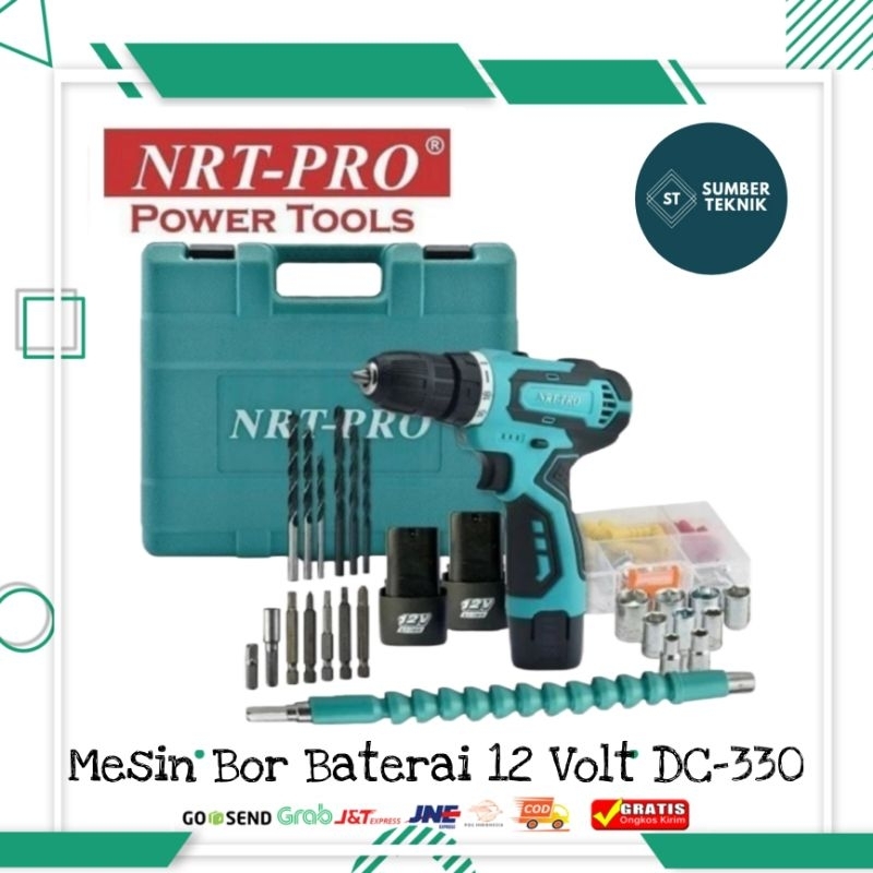 Jual Mesin Bor Baterai Mesin Bor Cordless Nrt Pro Dc 330 Set Heavy