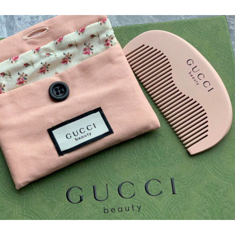 Jual Gucci Mini Pink Wood Comb With Portable Makeup Bag/gucci sisir100