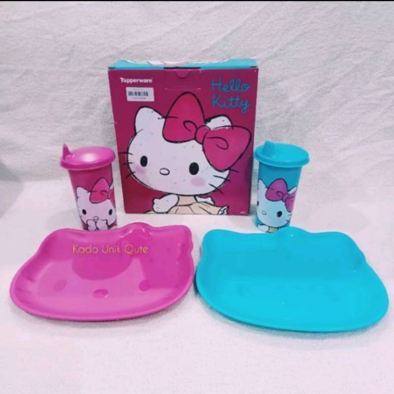 Jual Tupperware Hello Kitty Set lunch set Bekal Ada Box Shopee Indonesia
