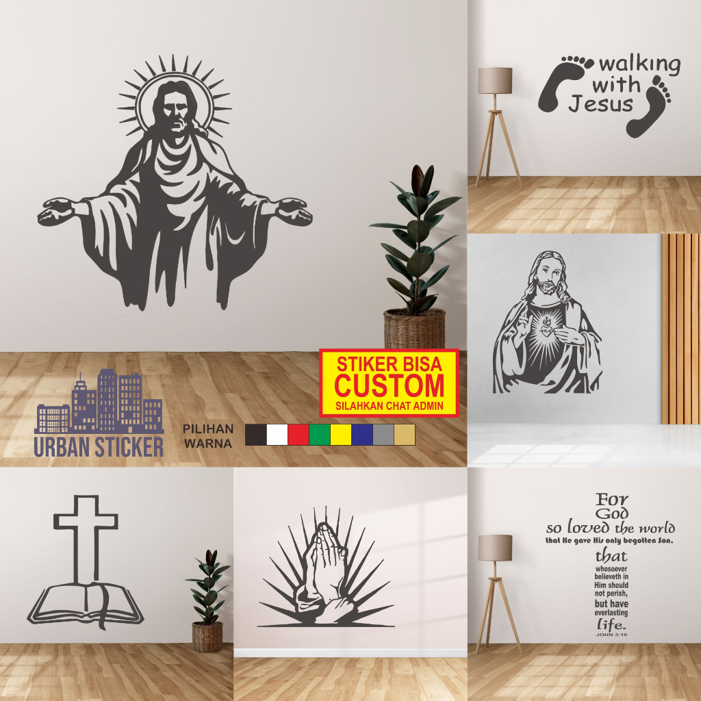 Jual Wall Sticker Stiker Dinding Wallpaper Tuhan Yesus Kristen Walk ...