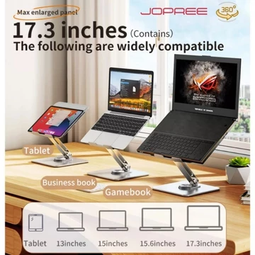 JOPREE P30 Desktop Metal Stand 360 Rotate Laptop Notebook Macbook Aluminium Adjustable Size 17