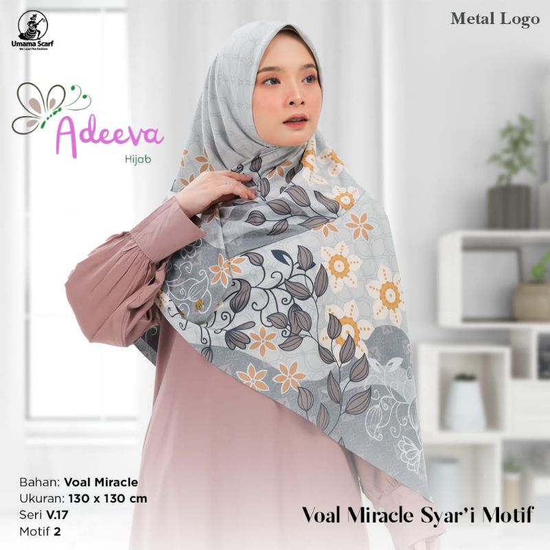 Jual Hijab Segi Empat Umama Motif Syarijumbo 130x130 Cm Voal Miracle Lc Jilbab Kerudung 8977