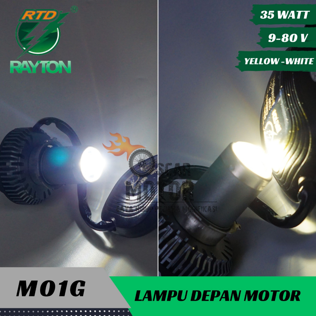 Jual Lampu Led Motor Projector H6 H4 2 Warna Putih Kuning RTD M01G ...