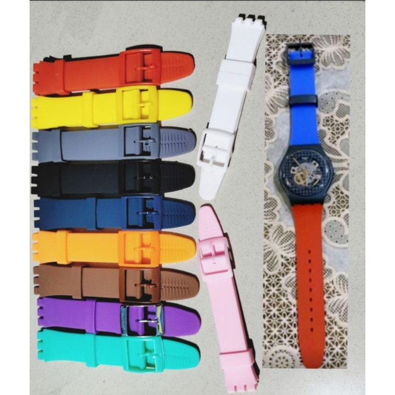 Jual Tali Jam Swatch Silicone 19mm Dan 17mm Tali Jam Swatch Original