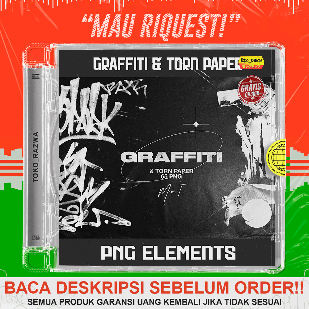 PNG Elements - Graffiti & Torn Paper - 040723