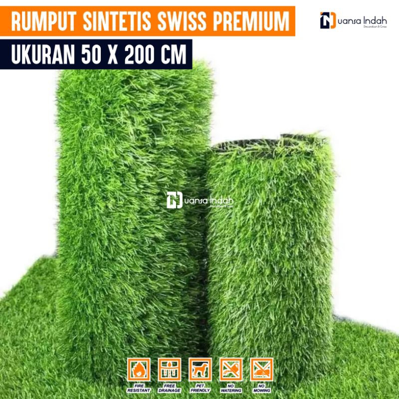 Jual RUMPUT SINTETIS SWISS PREMIUM UKURAN 50x200 CM | Shopee Indonesia