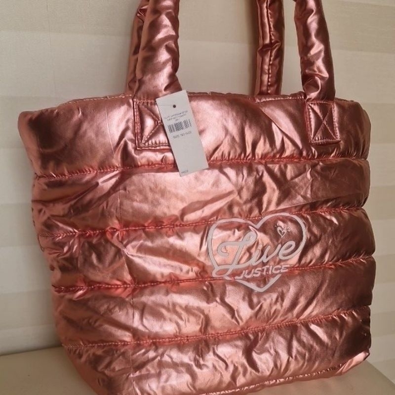 Jual Justice bag quilted duffle pink limited edition Shopee Indonesia