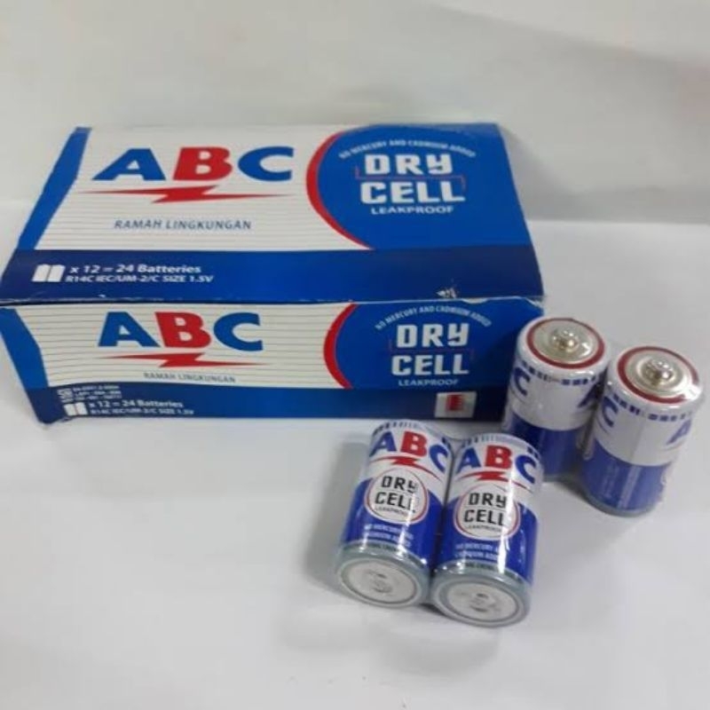Jual BATERAI ABC TANGGUNG R14 1box 24biji | Shopee Indonesia
