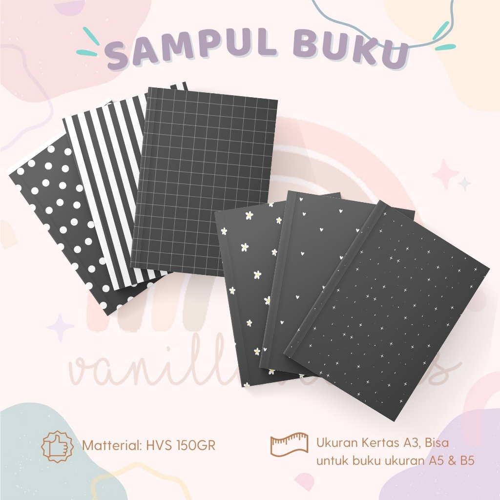 Jual SAMPUL BUKU HITAM 6 LEMBAR SAMPUL BUKU AESTHETIC | Shopee Indonesia