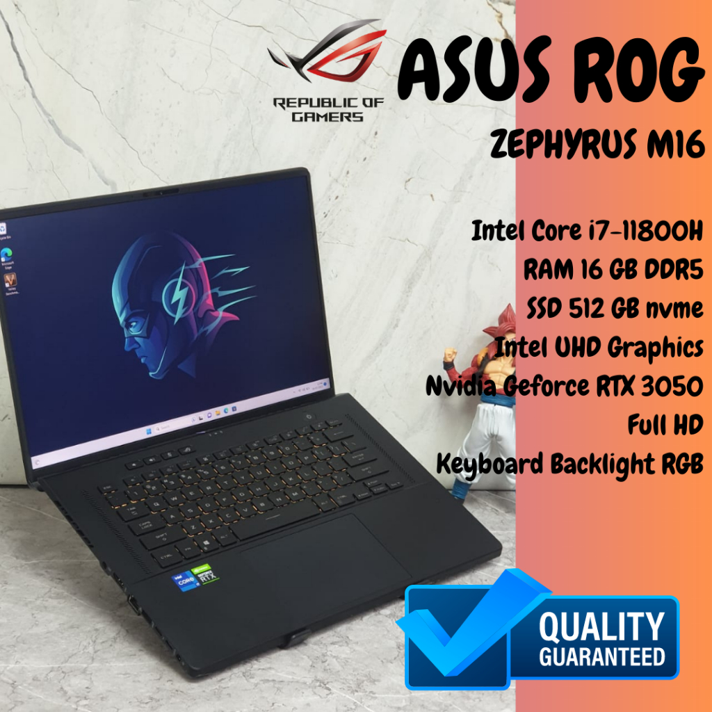 Jual LAPTOP GAMING ASUS ROG M16 Zephyrus - Core i7-11800H - RTX 3050 ...