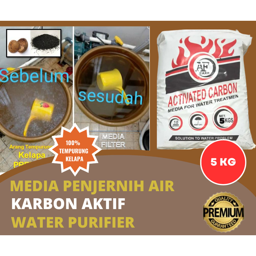 Jual Penjernih Air Keruh Kotor Karbon Aktif Berat Kg Media Filter Air Teknologi Olahan Arang