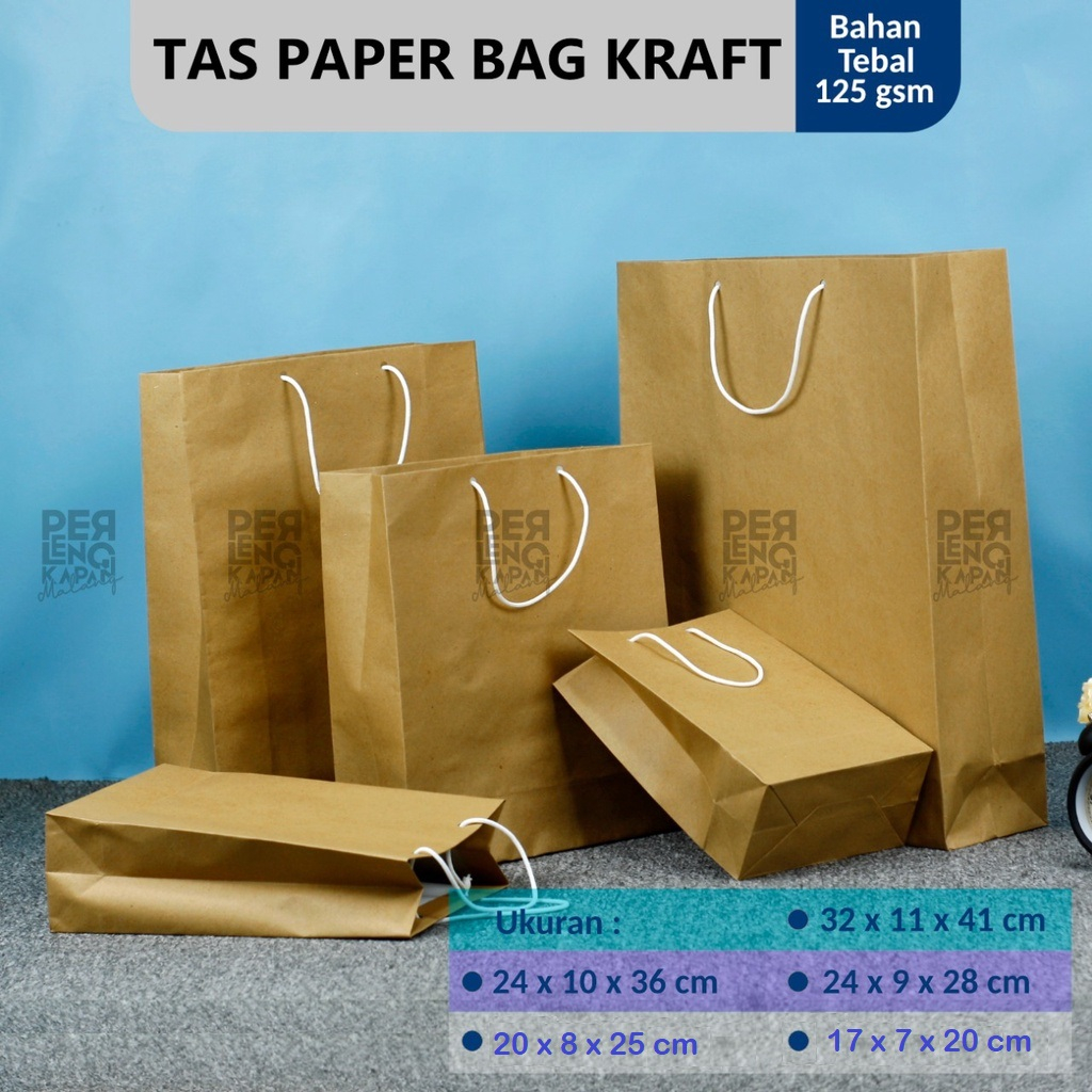 Jual Paper Bag Tali Polos Coklat Paperbag Murah Tas Kertas Kecil Mini Souvenir Kado Makanan